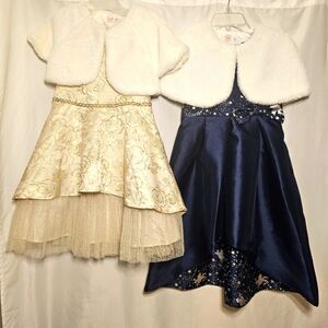 🛑LOT: Wonder Nation Girls Sleeveless Dresses w/Capes Size 7 PLUS 2 Costumes